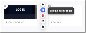 Toggle Breakpoint ボタン