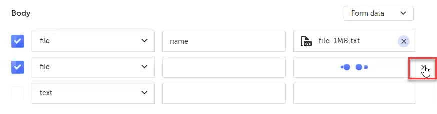 API テストのスクリーンショット