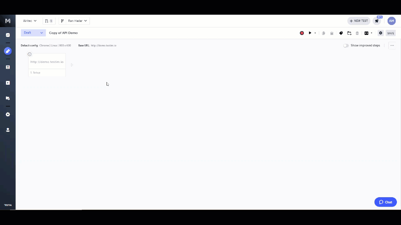 API テストのスクリーンショット