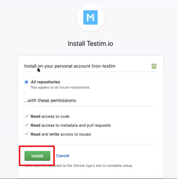GitHub App のインストール