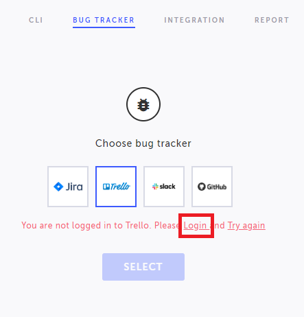 Trello の Log in リンク