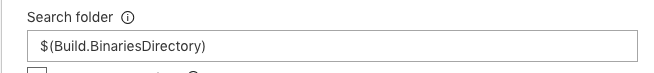 VSTS の Publish Test Results タスクで Search folder に$(Build.BinariesDirectory)を指定する画面