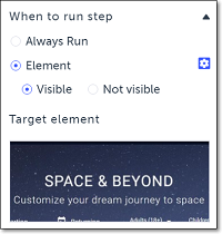 Element 条件の設定画面