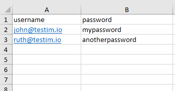 Excel データの例