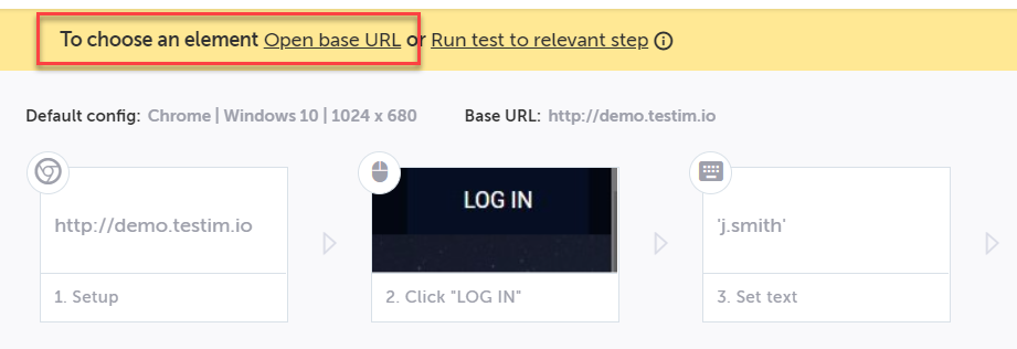 ベース URL を開く