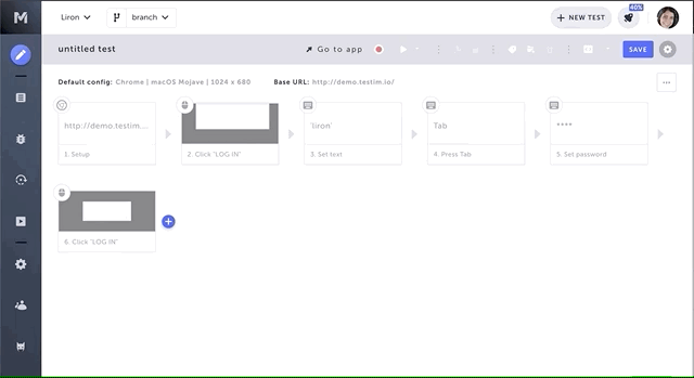 ログインステップをグループ化して再利用可能にする手順を示す GIF アニメーション