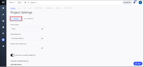Default Base URL セクションの編集ボタン