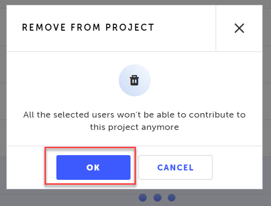 Remove From Project 確認ダイアログ