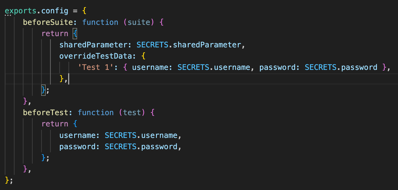Secrets 機能の使い方を説明する UI 画面