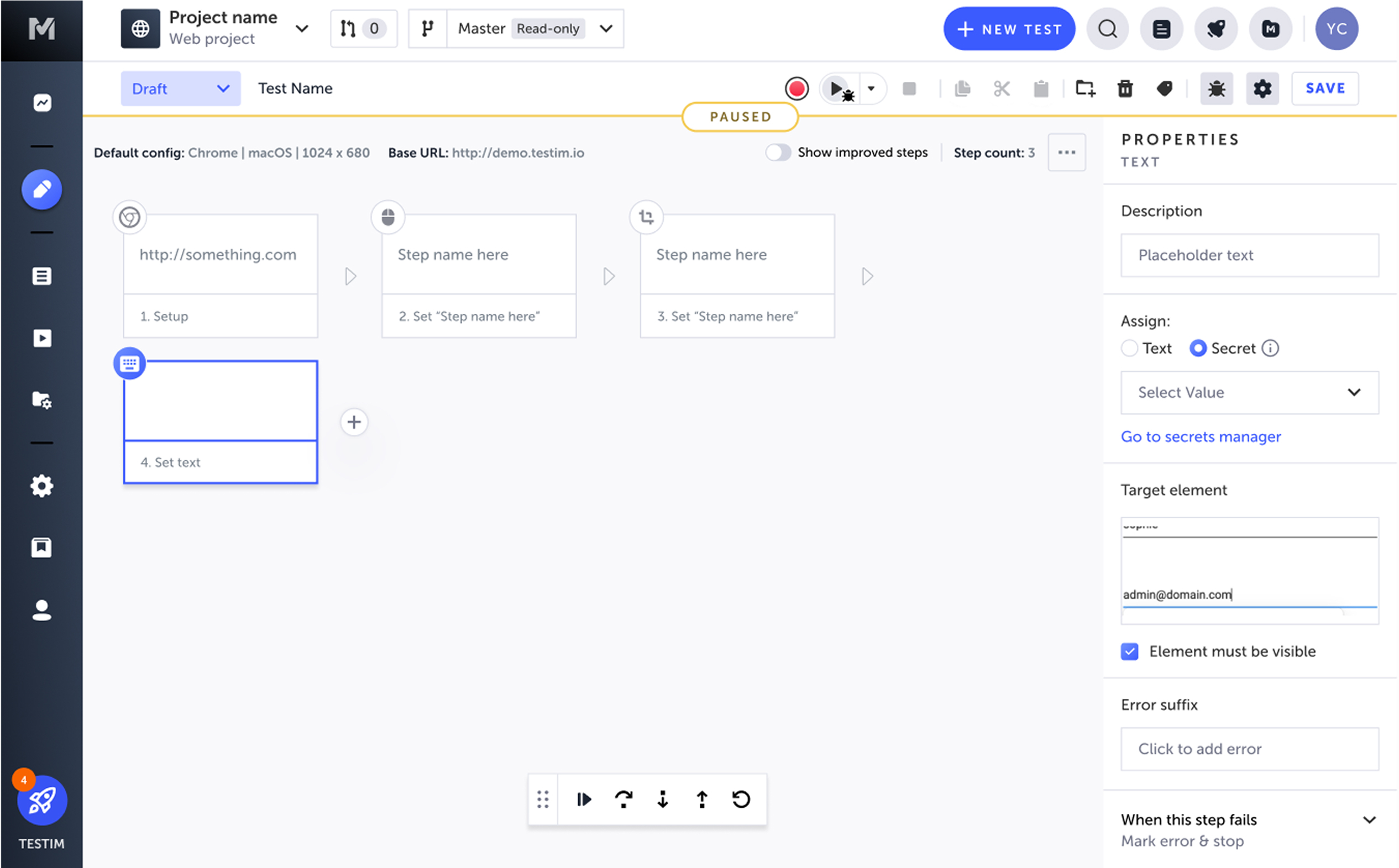 Secrets Manager に表示されるシークレット一覧とメニュー