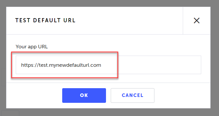 新しい Base URL の入力