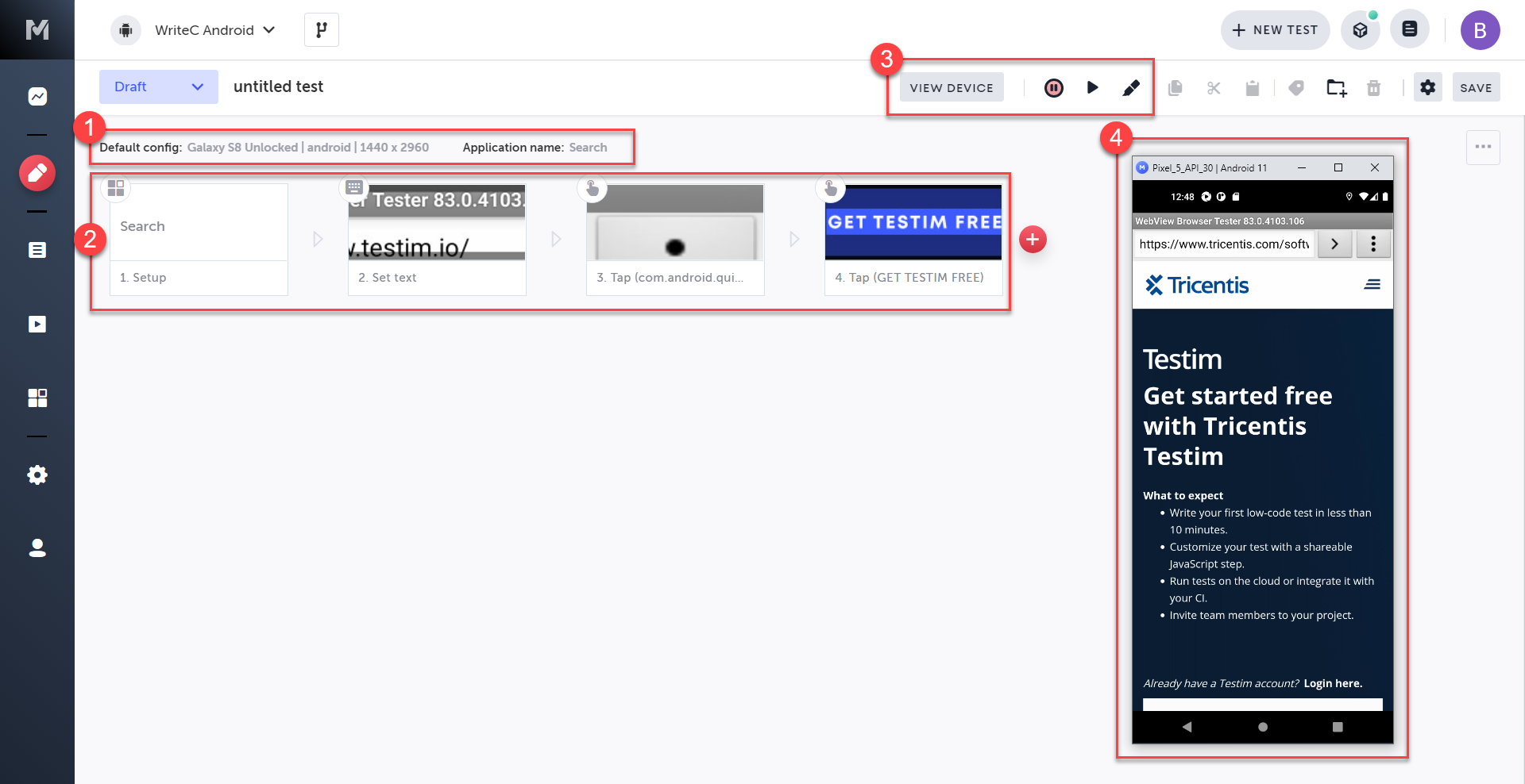 Mobile Test Editor