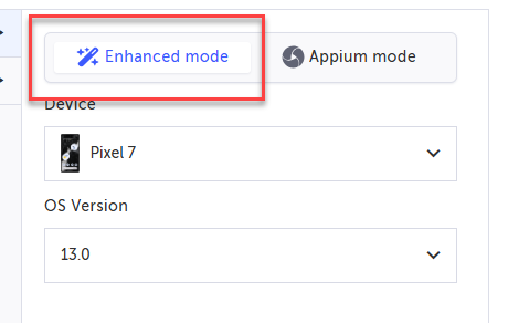 Enhanced mode タブ