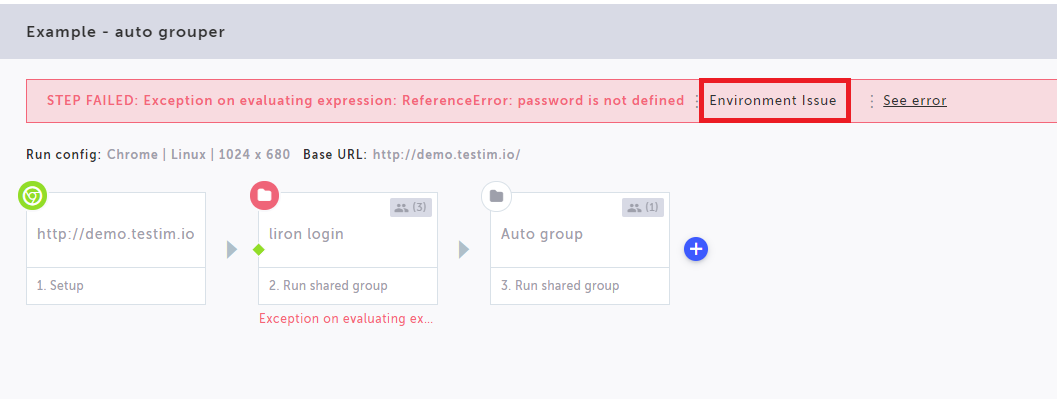Test Editorに表示される既存の失敗タグ