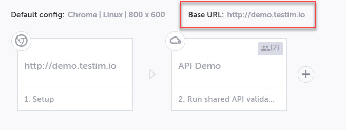 ベース URL オーバーライドの表示例