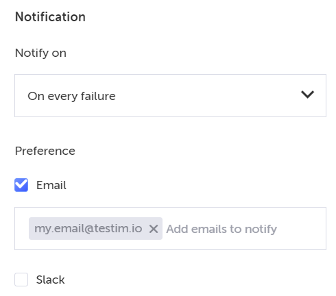 Slack 通知設定の詳細画面