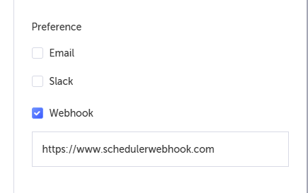 Webhook URL 入力フィールドのスクリーンショット
