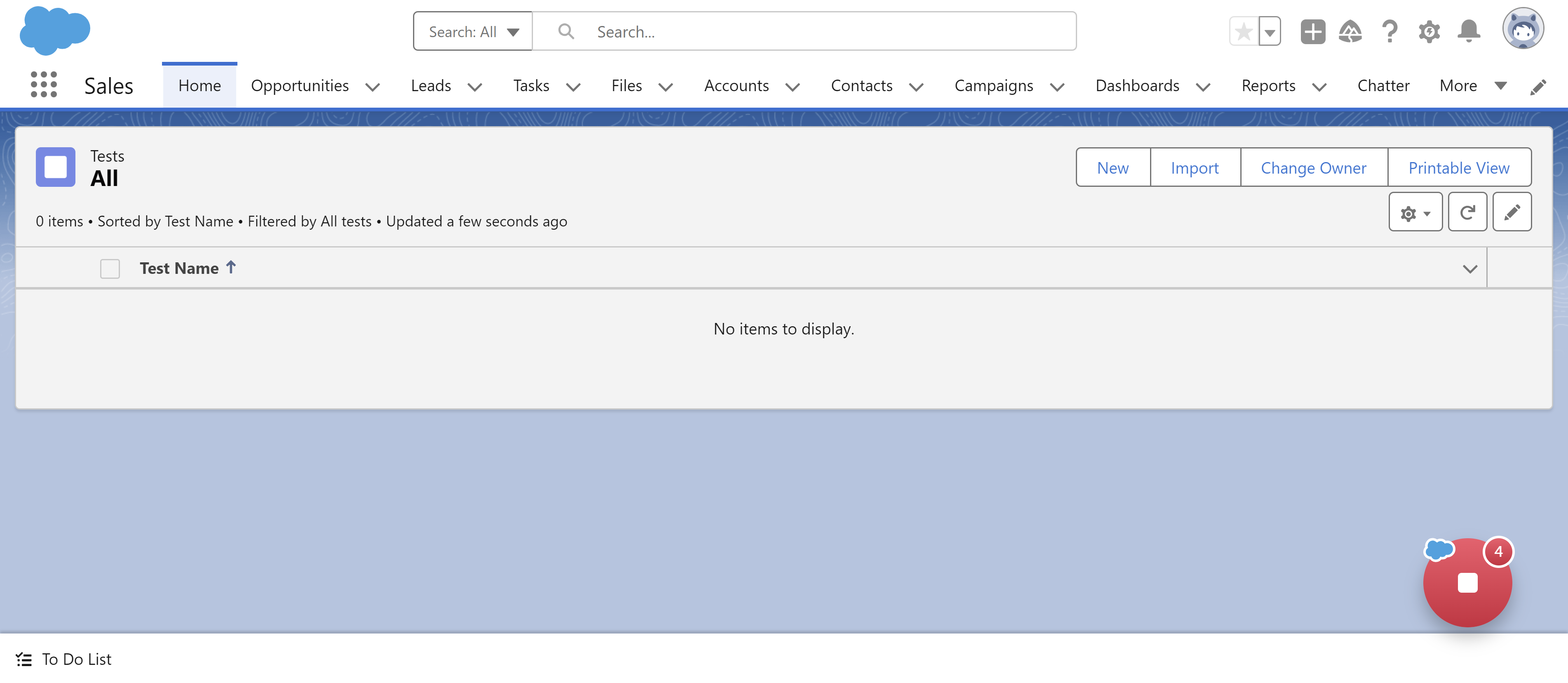 ログイン完了後の Salesforce 画面