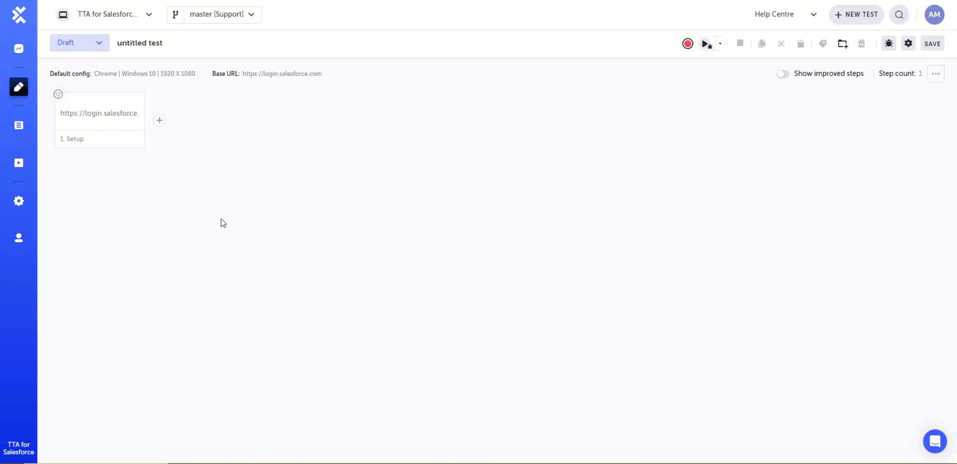 Salesforce 手動ステップを追加する操作