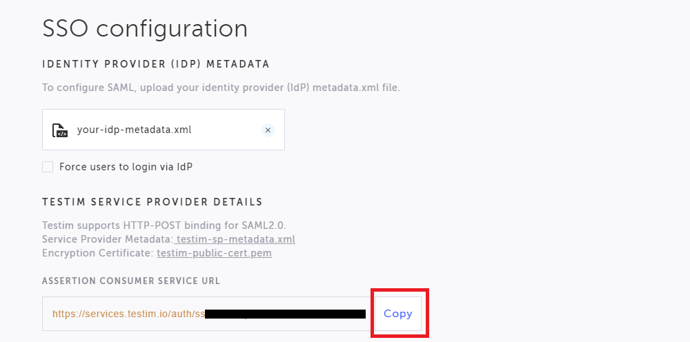 Assertion Consumer Service URL