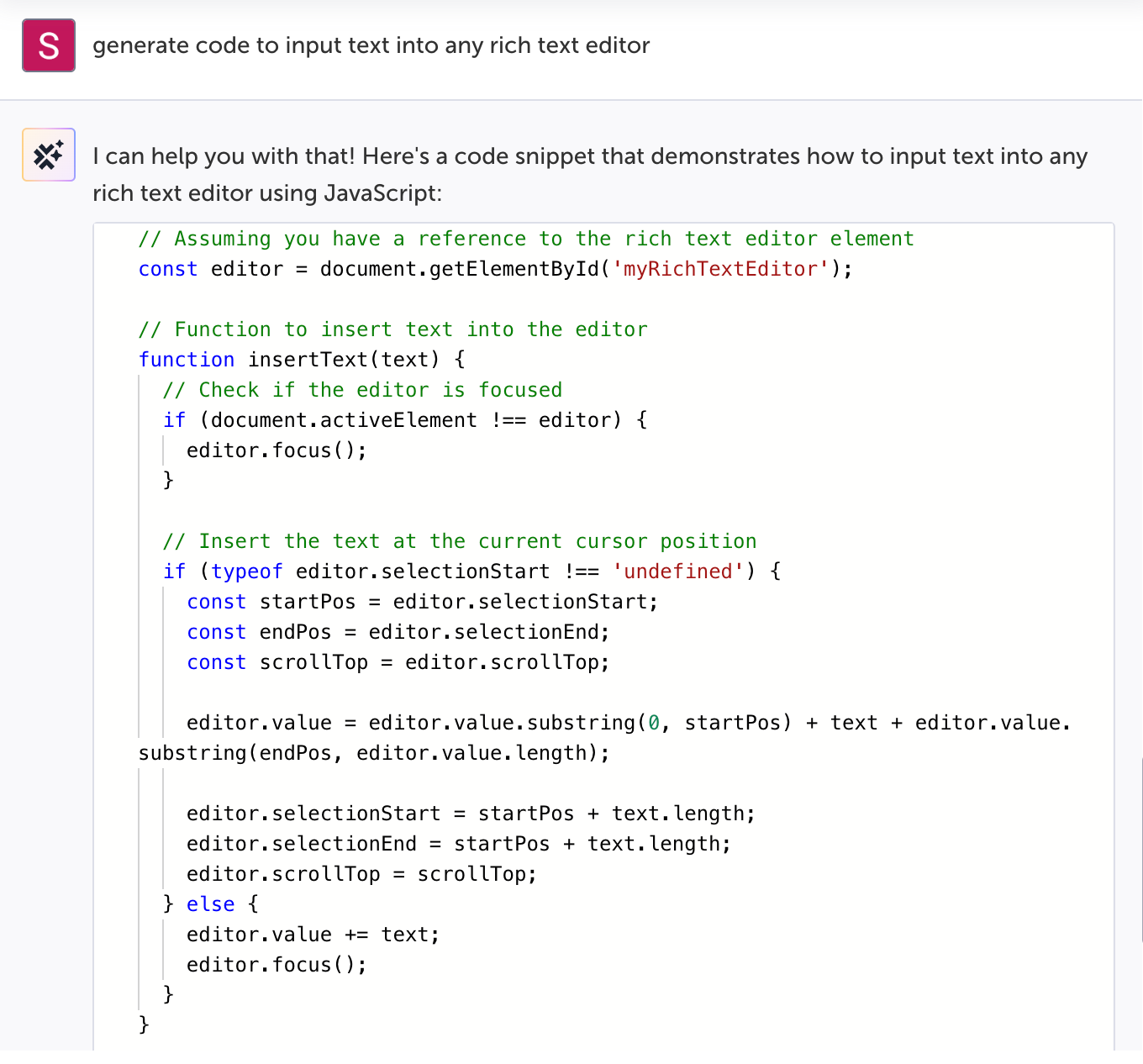 Coding Assistant のスクリーンショット