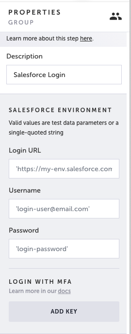 Salesforce 自動ログインステップのスクリーンショット