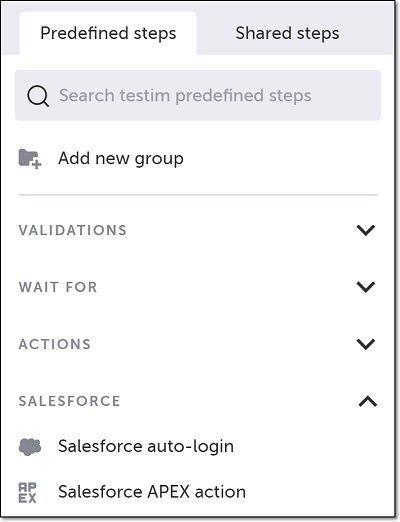 Salesforce 自動ログインステップのスクリーンショット