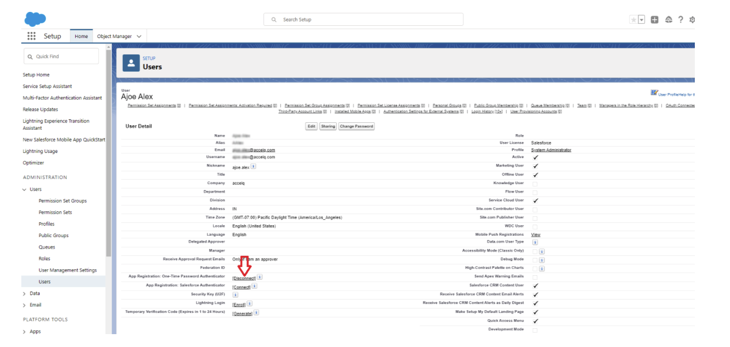 Salesforce 自動ログインステップのスクリーンショット