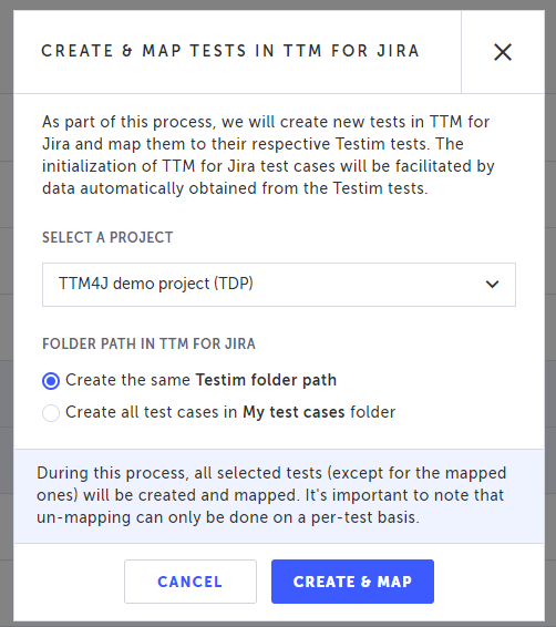 TTM for Jira への一括作成とマッピング設定ダイアログ