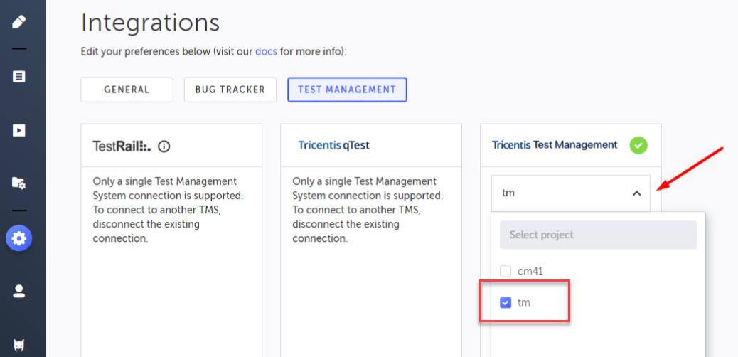 TTM for Jira プロジェクトの選択ダイアログ
