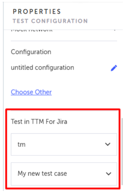 TTM for Jira のテストを選択するマッピング設定画面