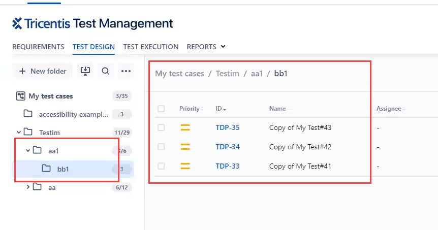 TTM for Jira に作成されたテストケースの一覧