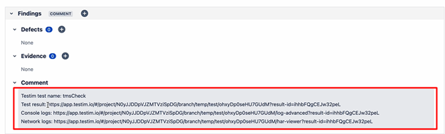 Testim から Xray にプッシュされるテスト名やステータスの一覧