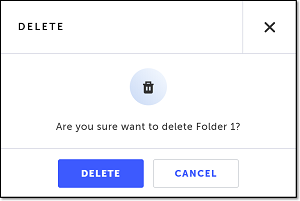 共有ステップフォルダー削除時の Delete 確認ダイアログ