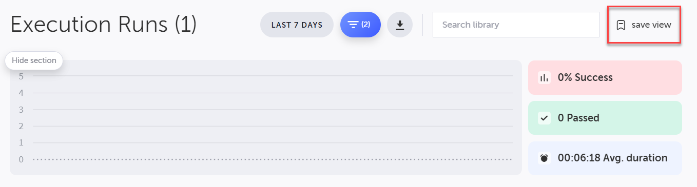 Apply した条件を Save View として保存する画面