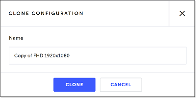 Edit Name ダイアログで構成の新しい名前を入力する画面