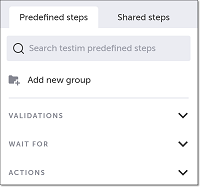 Predefined steps メニュー