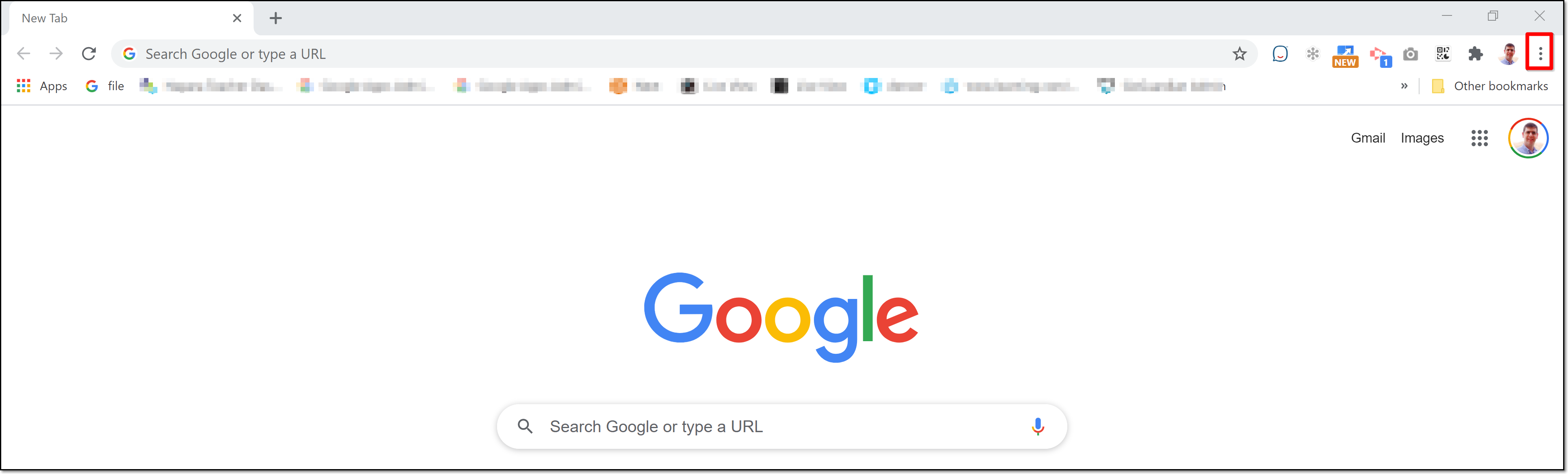 Chrome メニューの表示